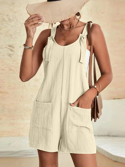 Sienna Playsuit – Luchtige Zomer Jumpsuit met Strikbandjes en Zakken