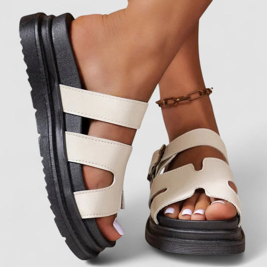 Noora elegante comfortsandalen met verstelbare band wit – Elyssor Fashion