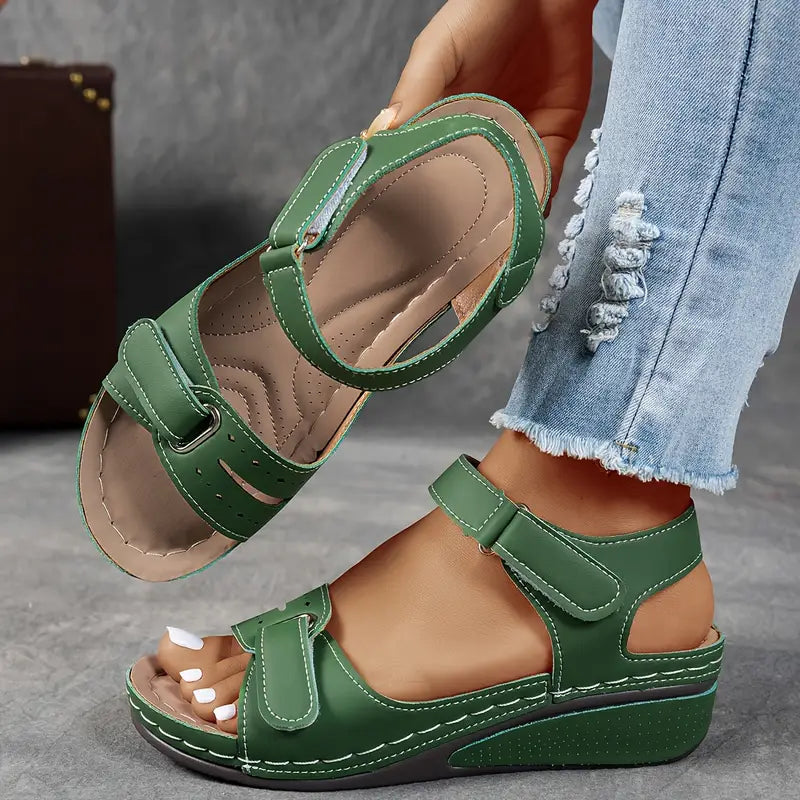 Nora orthopedische comfortsandalen met wedge-hak – Elyssor Fashion