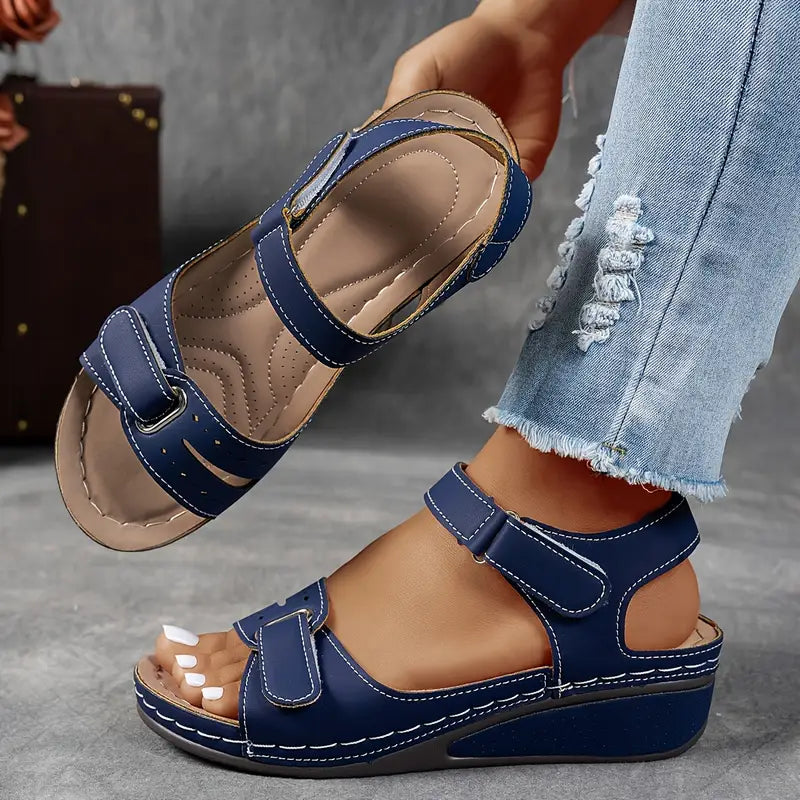 Nora orthopedische comfortsandalen met wedge-hak – Elyssor Fashion