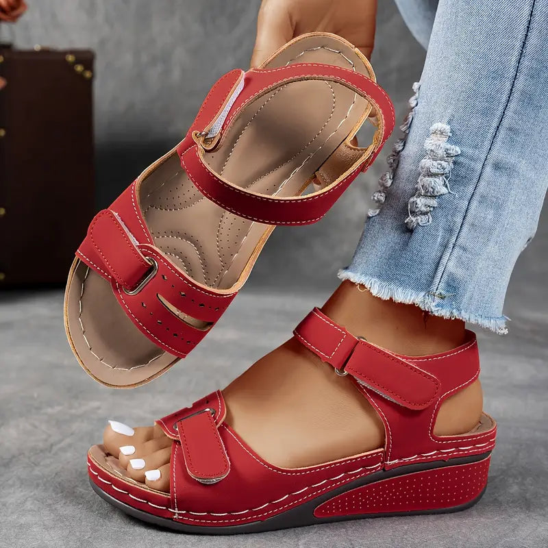 Nora orthopedische comfortsandalen met wedge-hak – Elyssor Fashion