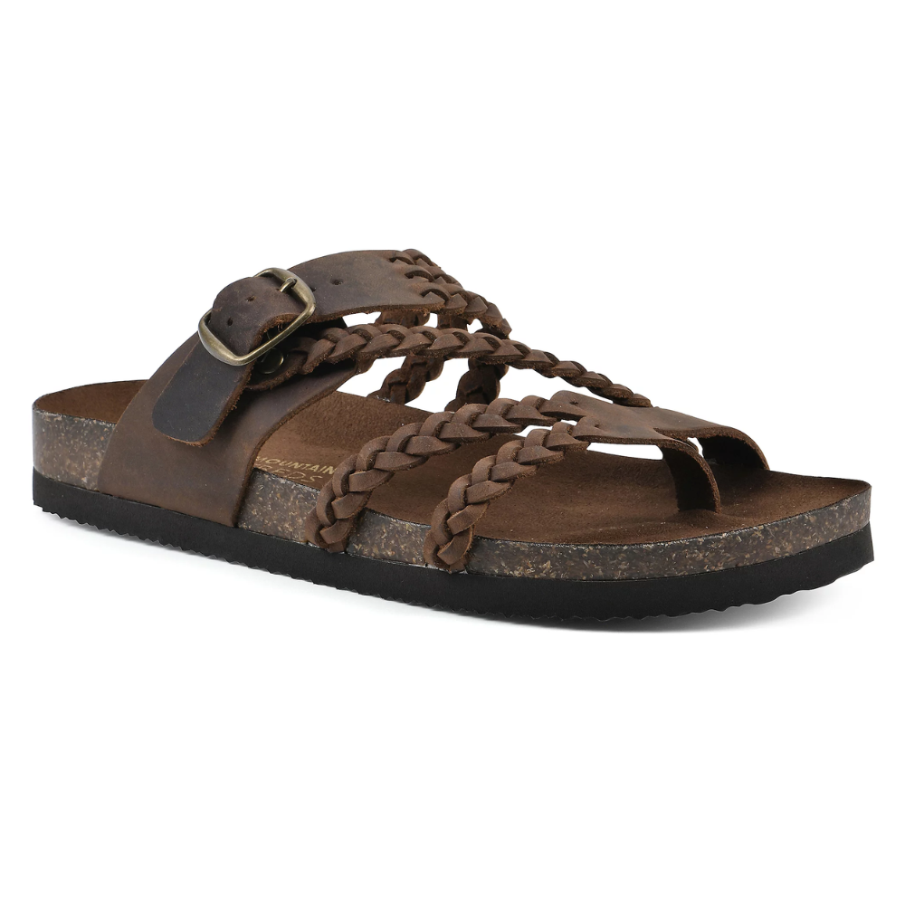 Ravello gevlochten sandalen in bruin met anatomisch voetbed – Elyssor Fashion