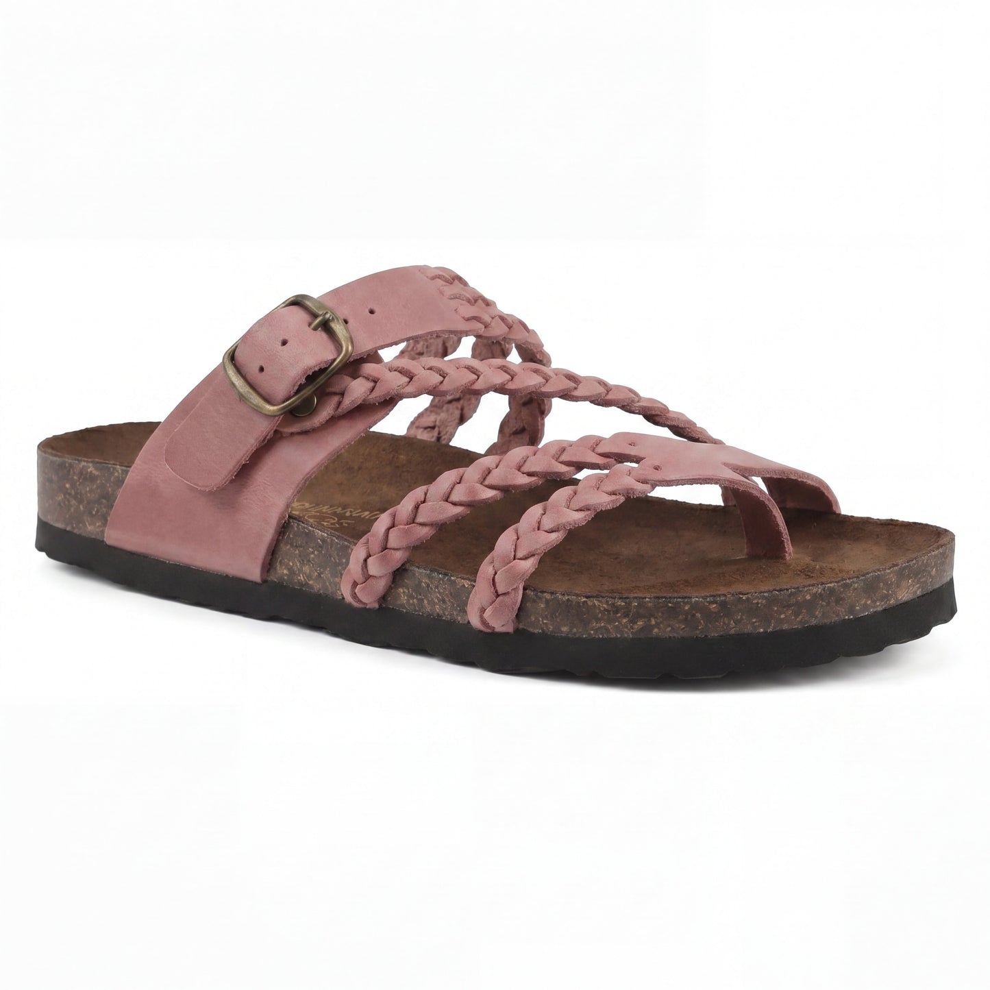 Ravello gevlochten sandalen in roze – Elyssor Fashion