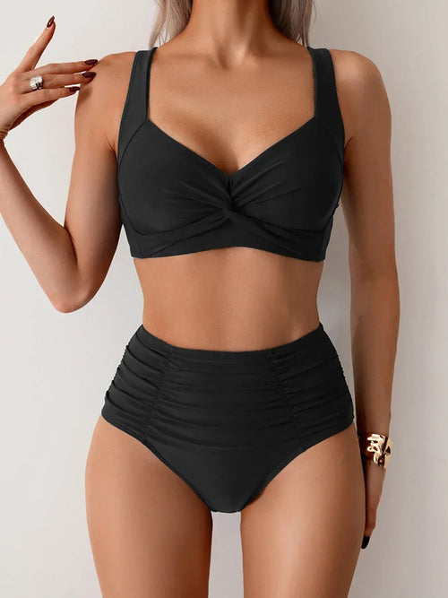 Salina Bikiniset met hoge taille in zwart – Elyssor Fashion