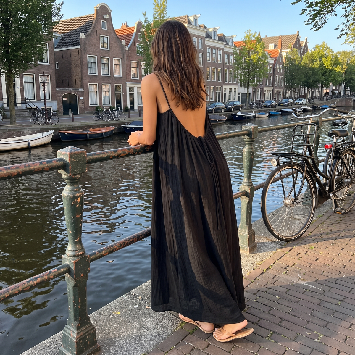 Serafina Maxi Jurk met Open Rug