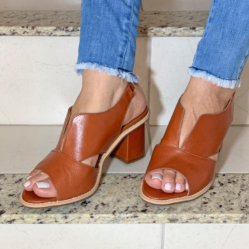 Sorrento leren dames sandalen in bruin – Elyssor Fashion
