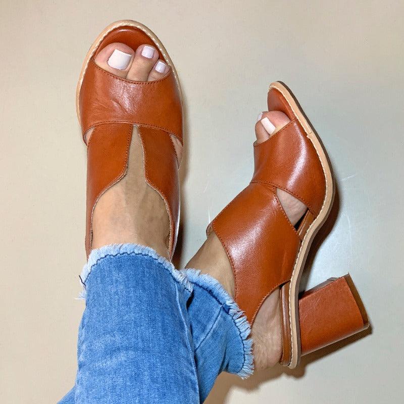 Sorrento leren dames sandalen in bruin – Elyssor Fashion