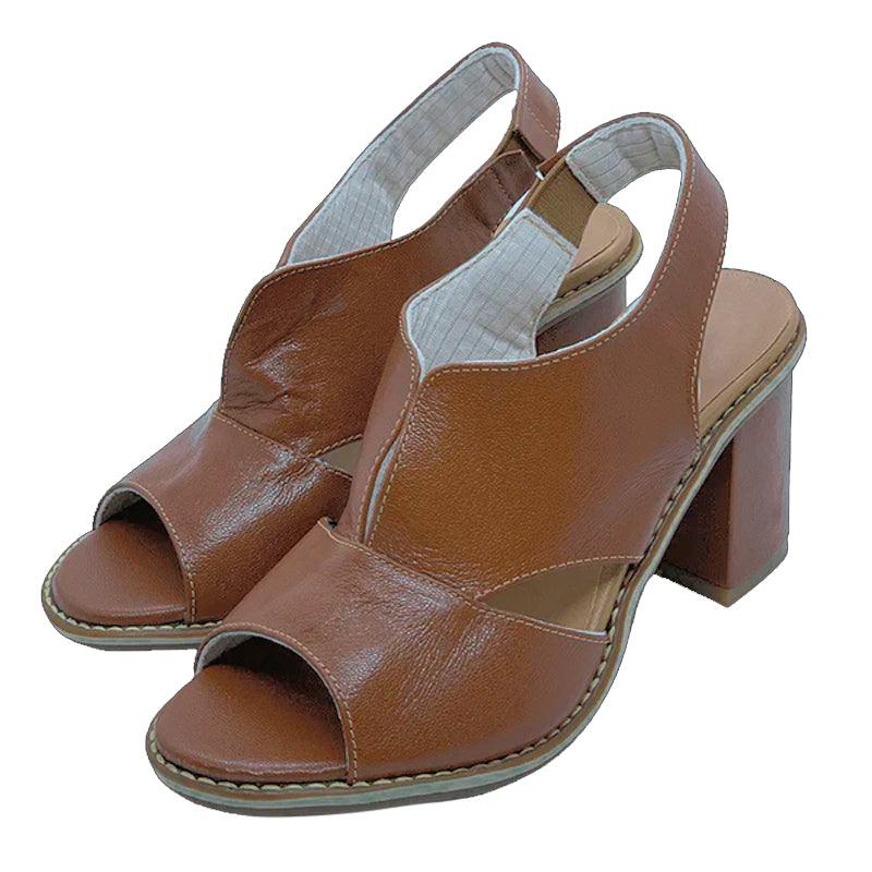 Sorrento leren dames sandalen in bruin – Elyssor Fashion