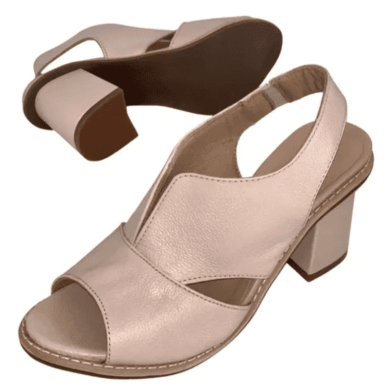 Sorrento leren dames sandalen in beige – Elyssor Fashion