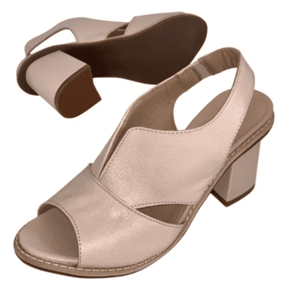 Sorrento leren dames sandalen in beige – Elyssor Fashion