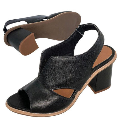 Sorrento leren dames sandalen in zwart – Elyssor Fashion