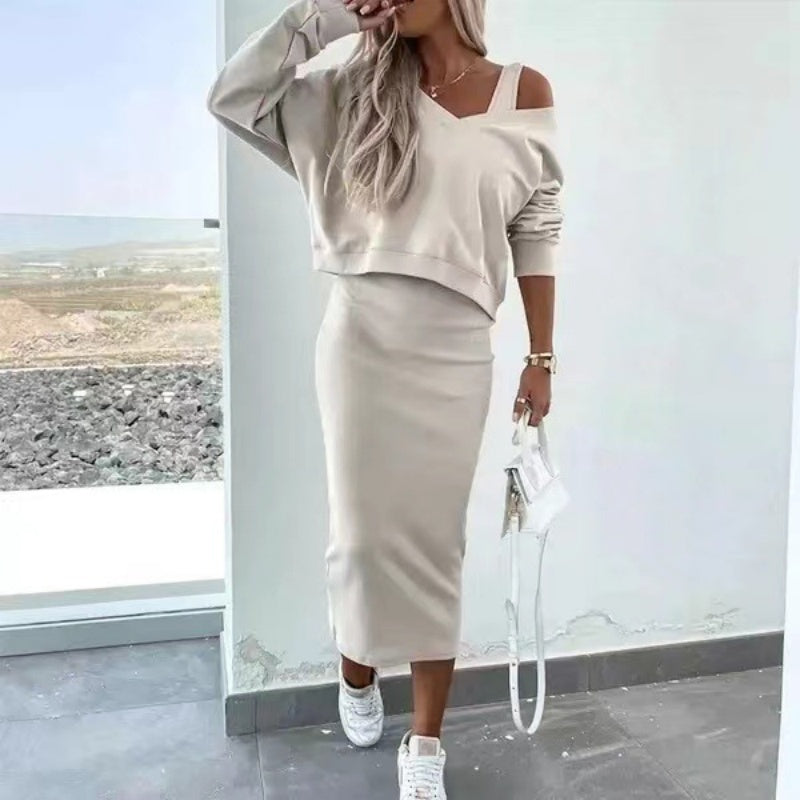Marisa Set - Mouwloze Jurk met V-Hals Trui