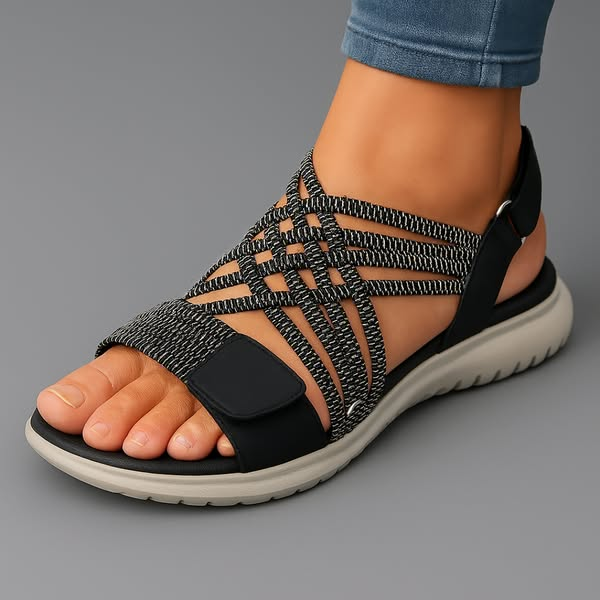 Stella comfortsandalen in zwart – Elyssor Fashion