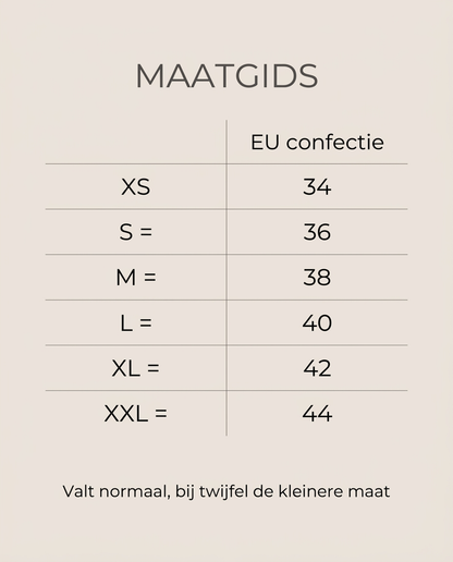 Maatgids van de Vittoria support tanktop, XS tot XXL – Elyssor Fashion